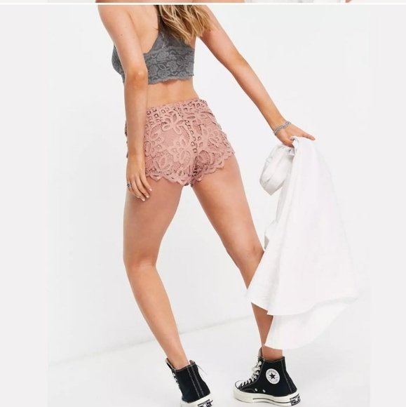 Free People Adella Blush Lace Shorts - Picture 6 of 13